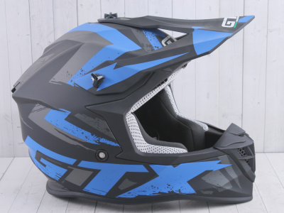 Шлем  кроссовый GTX 632S №3 (S) BLACK / BLUE детский (49-50)
